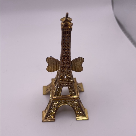 Gold Eiffel Tower Figurine with Bow‎ - Picture 4 of 5